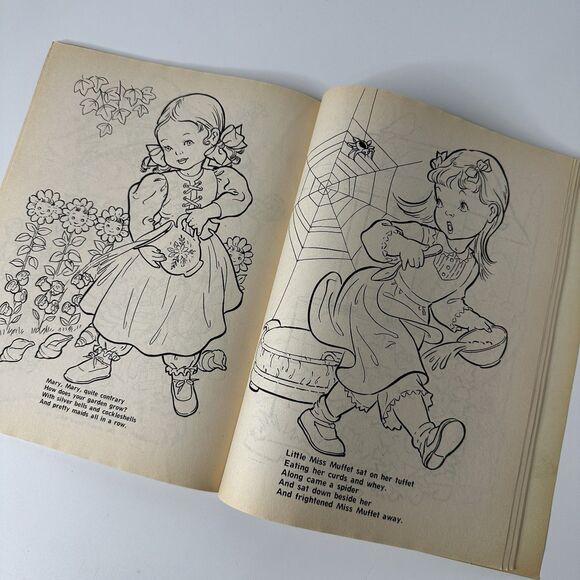 Vtg Peter Peter Pumpkin Eater Coloring Book Fairy Tales Nursery Rhymes Uncolored - Picture 6 of 9